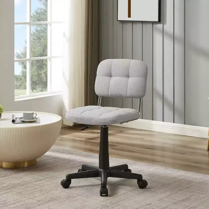 Modern Armless Home Office Chair 360 Degree Rolling Swivel Height Adjustable