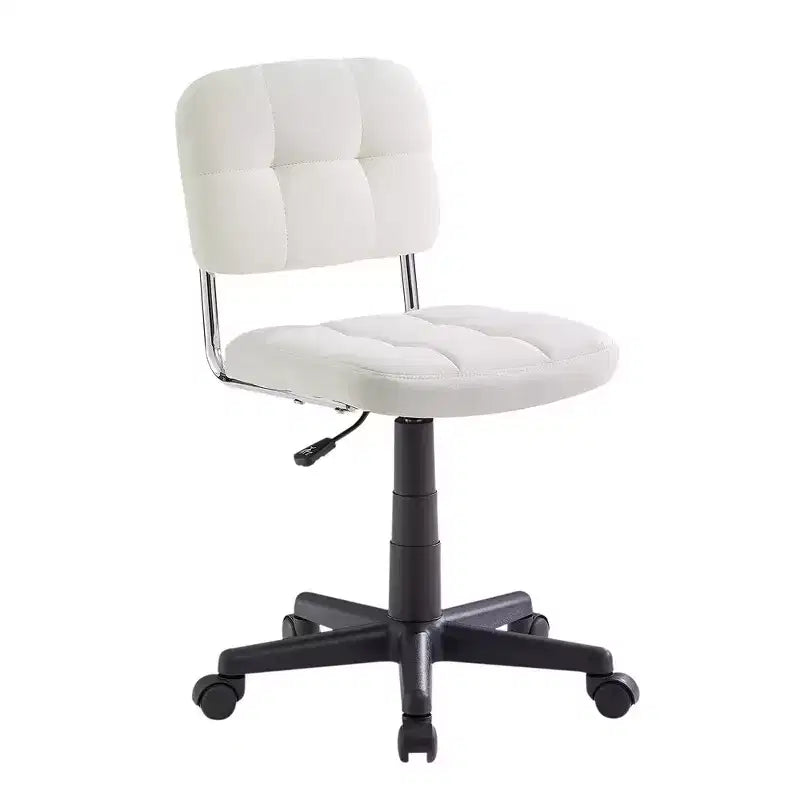 Modern Armless Home Office Chair 360 Degree Rolling Swivel Height Adjustable