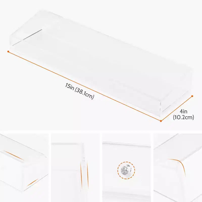 Acrylic Waterproof Bathroom Floating Shelf 15 x 4 x 2 Inch