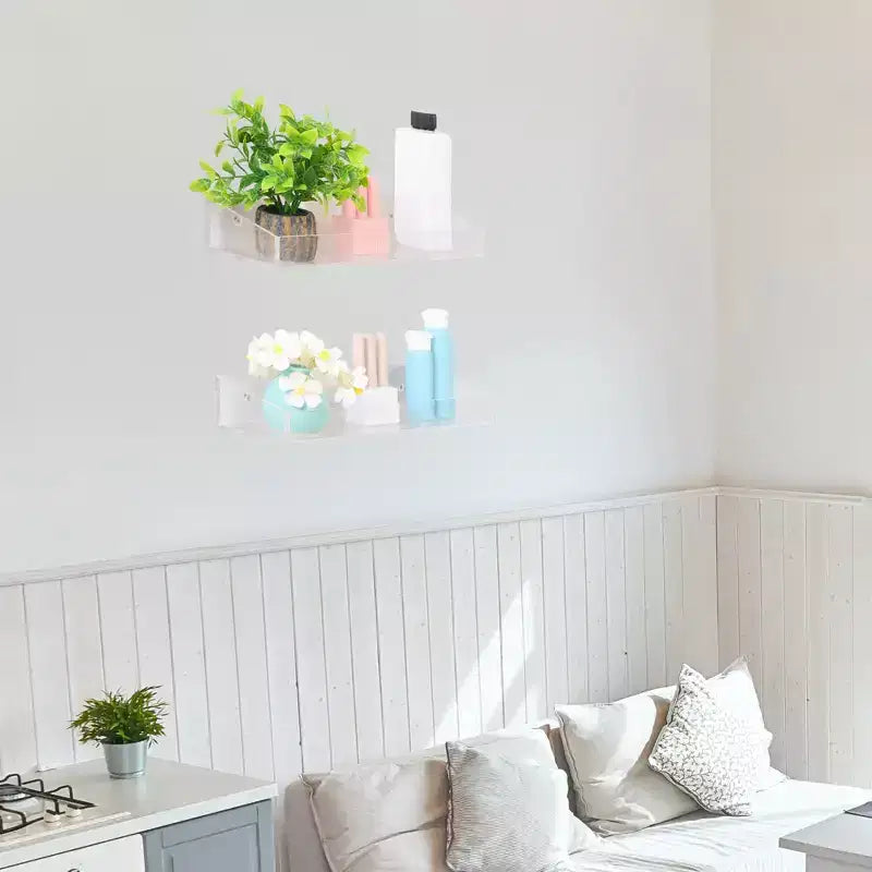 Acrylic Waterproof Bathroom Floating Shelf 15 x 4 x 2 Inch