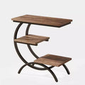Lantine Industrial 3-Tier C-Shaped Side End Table for Living Room